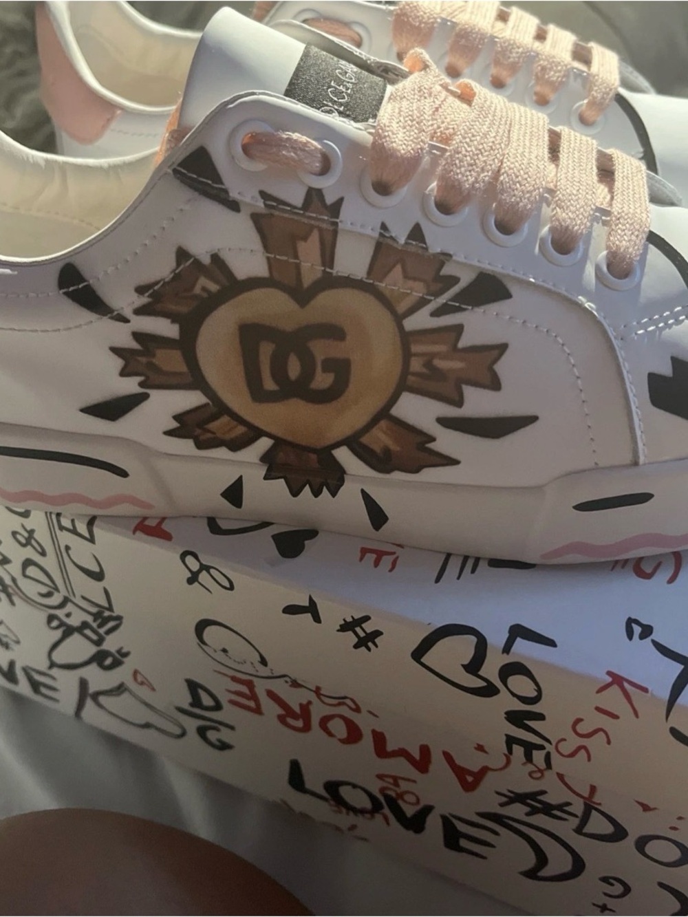 Dolce And Gabbana Portofino Light Strobel Nappa Calfskin Sneakers